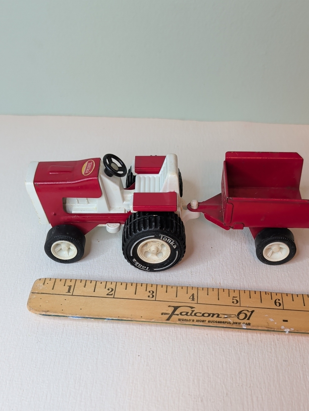 Tonka Red and White Kids Tractor Toy with Trailer